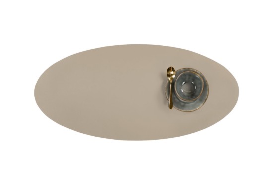 Runner da tavolo ovale, 33 × 70 cm, "Togo", Taupe - Tiseco