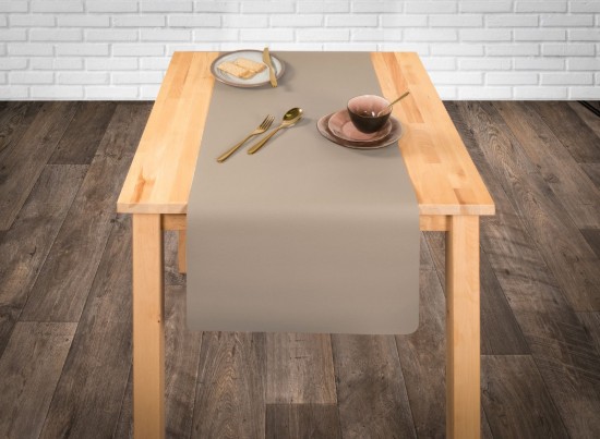 Runner da tavola, 45×145 cm, Taupe - Tiseco
