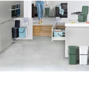 Pattumiera Sort&Go, plastica, 16 L, Light Grey - Brabantia