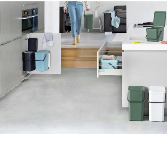 Sort&Go prullenbak, kunststof, 16 L, Light Grey - Brabantia