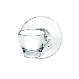 Set of 2 cappuccino cups with saucers, glass, 180 ml, Ischia - Borgonovo