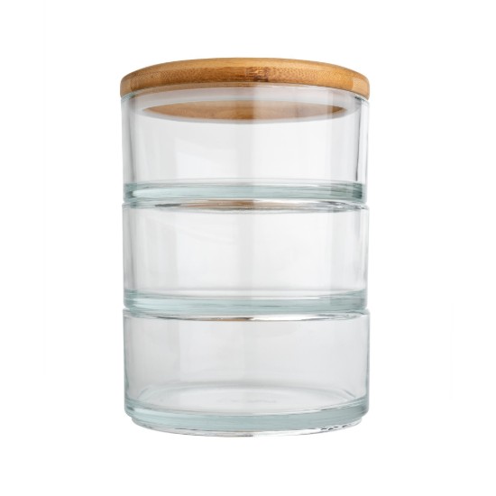 Set van 3 stapelbare bakjes, gemaakt van hittebestendig glas, 970 ml - Ooni
