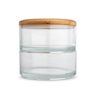 Set van 3 stapelbare bakjes, gemaakt van hittebestendig glas, 970 ml - Ooni