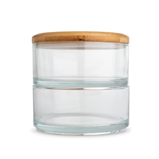 Set van 3 stapelbare bakjes, gemaakt van hittebestendig glas, 970 ml - Ooni