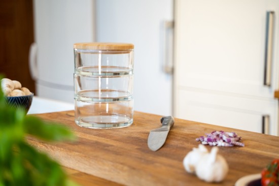 Set van 3 stapelbare bakjes, gemaakt van hittebestendig glas, 970 ml - Ooni