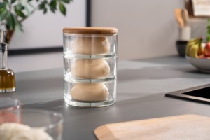 Set van 3 stapelbare bakjes, gemaakt van hittebestendig glas, 970 ml - Ooni
