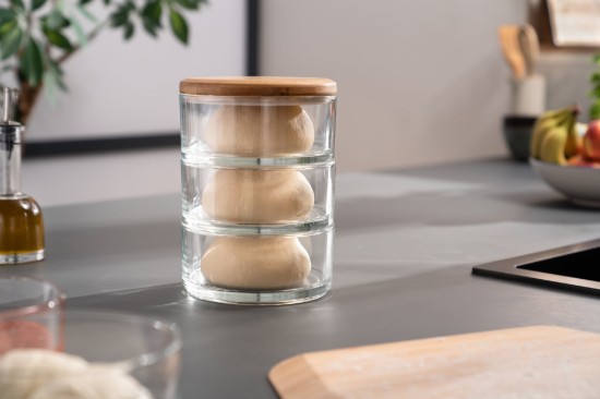 Set van 3 stapelbare bakjes, gemaakt van hittebestendig glas, 970 ml - Ooni