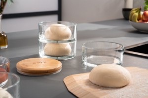 Set van 3 stapelbare bakjes, gemaakt van hittebestendig glas, 970 ml - Ooni