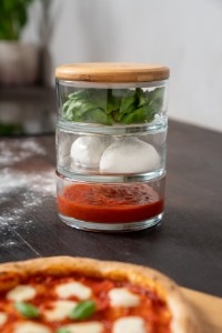 Set van 3 stapelbare bakjes, gemaakt van hittebestendig glas, 970 ml - Ooni