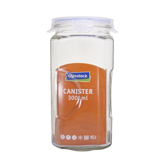 Voedselbewaardoos, glas, 3000ml, "Big Canister" - Glasslock