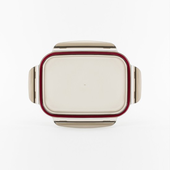 Rectangular food storage container, stainless steel, 3600ml, "Flora" - Cuitisan