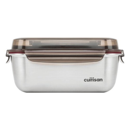 Rectangular food storage container, stainless steel, 2800 ml, "FLORA" range - Cuitisan