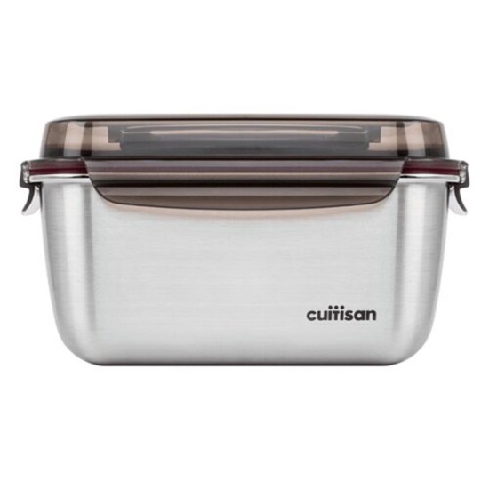 Recipiente rectangular para alimentos, acero inoxidable, 3600 ml, gama "FLORA" - Cuitisan