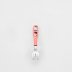 Cutlery set for children, 2 pieces, stainless steel, pink, "INFANT" range - Cuitisan