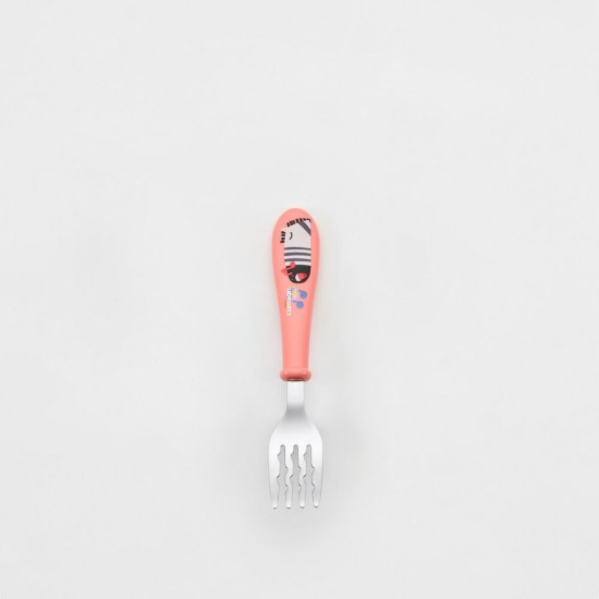 Cutlery set for children, 2 pieces, stainless steel, pink, "INFANT" range - Cuitisan