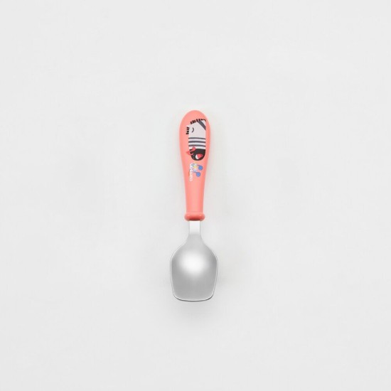 Cutlery set for children, 2 pieces, stainless steel, pink, "INFANT" range - Cuitisan