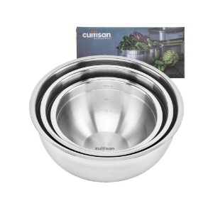 3-piece bowl set, stainless steel, "LIVING" range - Cuitisan