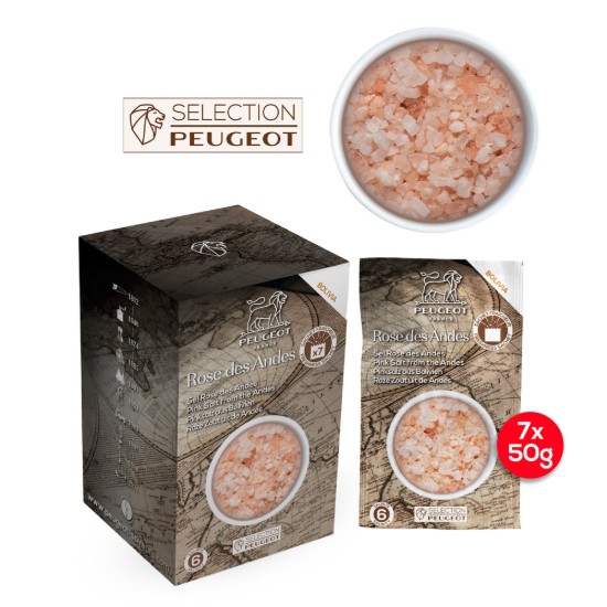 Set di 7 bustine di sale grosso rosa, 7x50g, "Spices" - Peugeot