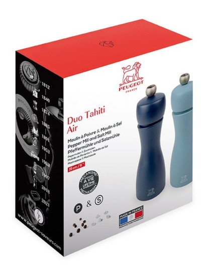 Set mit 2 Salz- und Pfeffermühlen, 15 cm, "Tahiti Air", Midnight&Azur - Peugeot