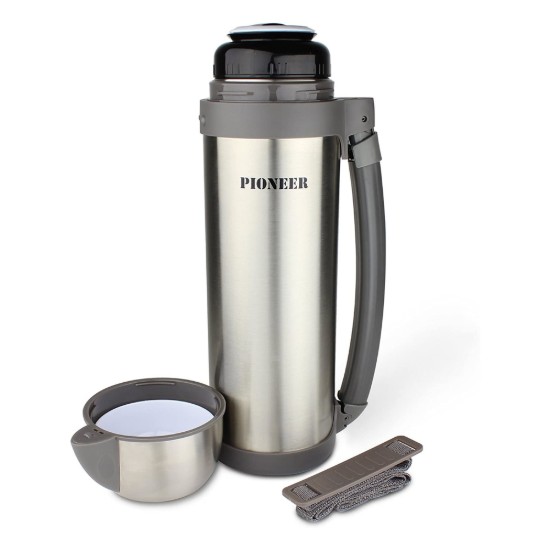Termos vacuum, inox, 1,8 L, "Pioneer", Argintiu - Grunwerg