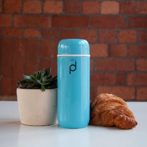 Roestvrijstalen thermisch geïsoleerde fles, 200 ml, "DrinkPod", blauw - Grunwerg