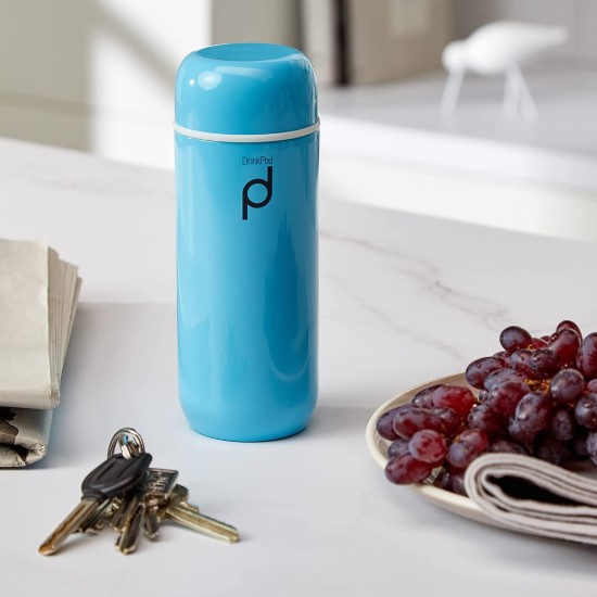 Borraccia termoisolante in acciaio inossidabile, 200 ml, "DrinkPod", Blu - Grunwerg