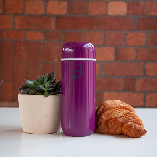 Borraccia termoisolante in acciaio inossidabile, 200 ml, "DrinkPod", Viola - Grunwerg