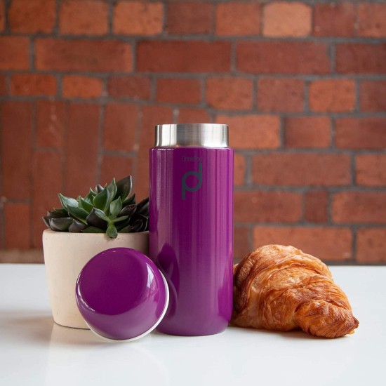 Borraccia termoisolante in acciaio inossidabile, 200 ml, "DrinkPod", Viola - Grunwerg