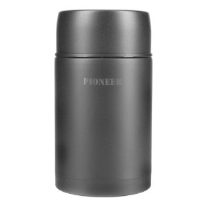 Isolerende container voor soep, roestvrij staal, 1 L, "Pioneer", zwart - Grunwerg