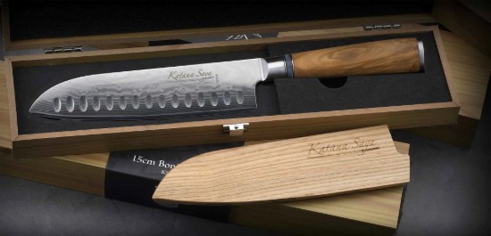 Santoku nuga, teras, 18 cm, "Katana Saya" - Grunwerg