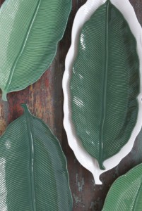 "Leaves White" porcelain platter, 47 x 19 cm - Easy Life 