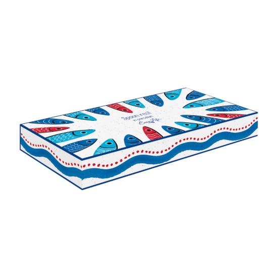 Portacucchiaio, porcellana, 26 x 12 cm, "Sardine's Party" - Easy Life