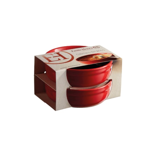 Set van 2 Creme Brulee borden, keramiek, 12 cm, Burgundy - Emile Henry