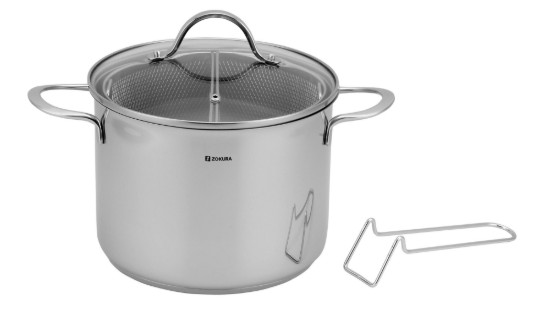 Pastagryde, med 2 kurve, rustfrit stål, 22cm/6L - Zokura