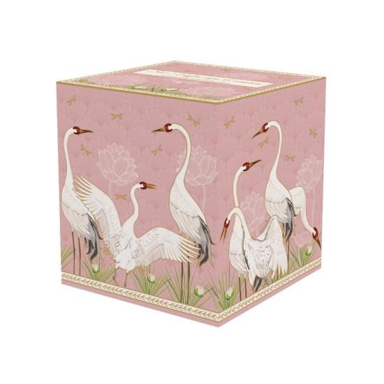 Set med 2 kaffekoppar med fat, porslin, 75ml, "Dancing Herons" - Easy Life