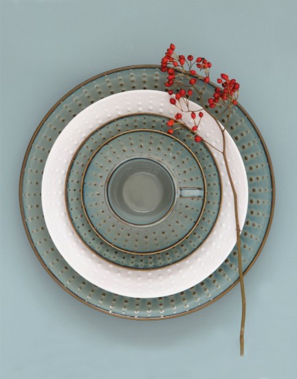 Soup plate, porcelain, 20cm, "Drops Celadon" - Easy Life
