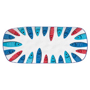 Piatto da portata, porcellana, 40 x 17,5 cm, "Sardine's Party" - Easy Life
