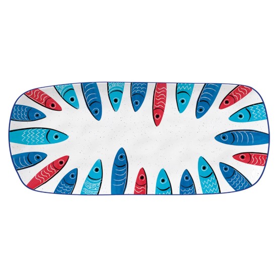 Serveringsfat, porslin, 40 x 17,5 cm, "Sardine's Party" - Easy Life