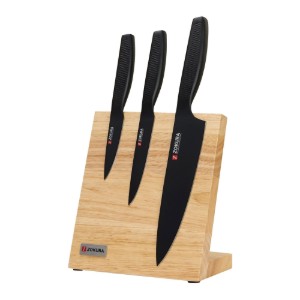 Set coltelli 4 pezzi, acciaio inossidabile, con ceppo portacoltelli magnetico - Zokura