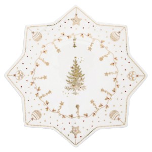 Piatto da 32 cm per servire torte, "CHRISTMAS LIGHTS", porcellana - Easy Life
