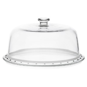 Cake stand with dome-shaped lid, 31 cm, glass - Borgonovo