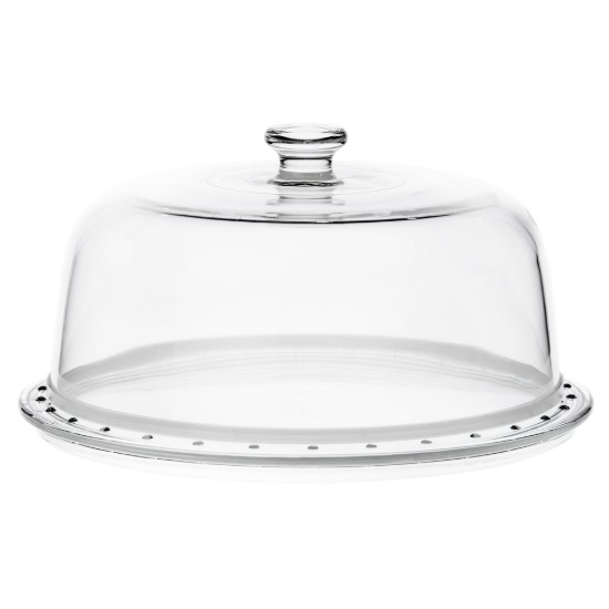 Cake stand with dome-shaped lid, 31 cm, glass - Borgonovo