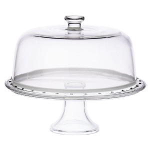 Taartstandaard met koepelafdekking, glas, 31 cm - Borgonovo
