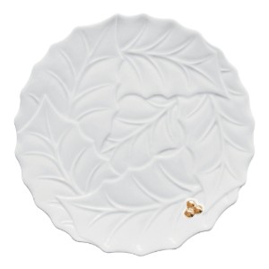 Πιατέλα σερβιρίσματος από πορσελάνη, 30 cm, "HOLLY&BERRIES WHITE" - Easy Life