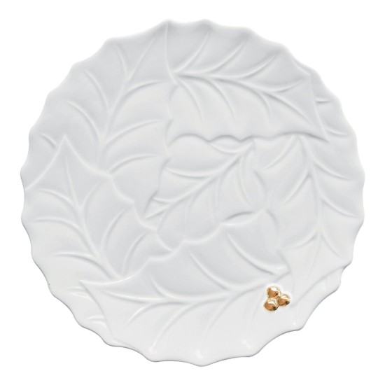 Prato de servir feito de porcelana, 30 cm, "HOLLY&BERRIES WHITE" - Easy Life