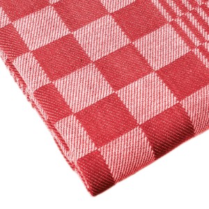 Set van 6 keukenhanddoeken, 65 × 65 cm, "Mineur", Red - Tiseco