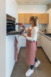 Keukenschort, katoen, 74 x 85 cm, "Myrna", Roest - Tiseco