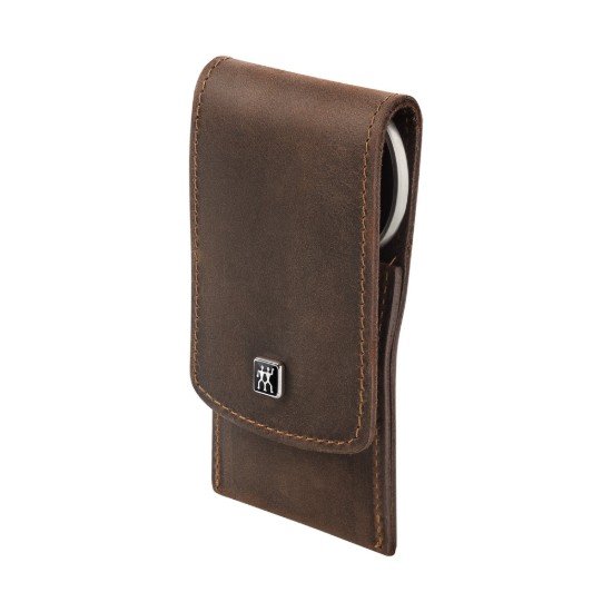 Manicure set, 3 pieces, stainless steel, brown leather case, PREMIUM - Zwilling