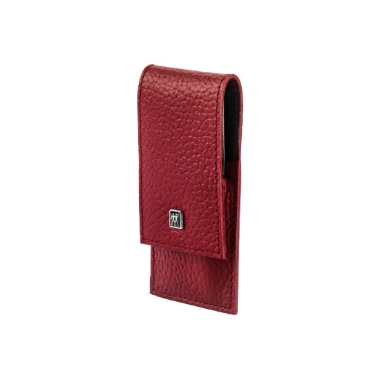 3-piece manicure set, leather case with staples, Red - Zwilling Classic Inox