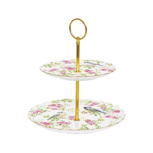 2-laags porseleinen schotel voor taarten, 16 cm/21 cm "Spring Time" collectie - Easy Life
